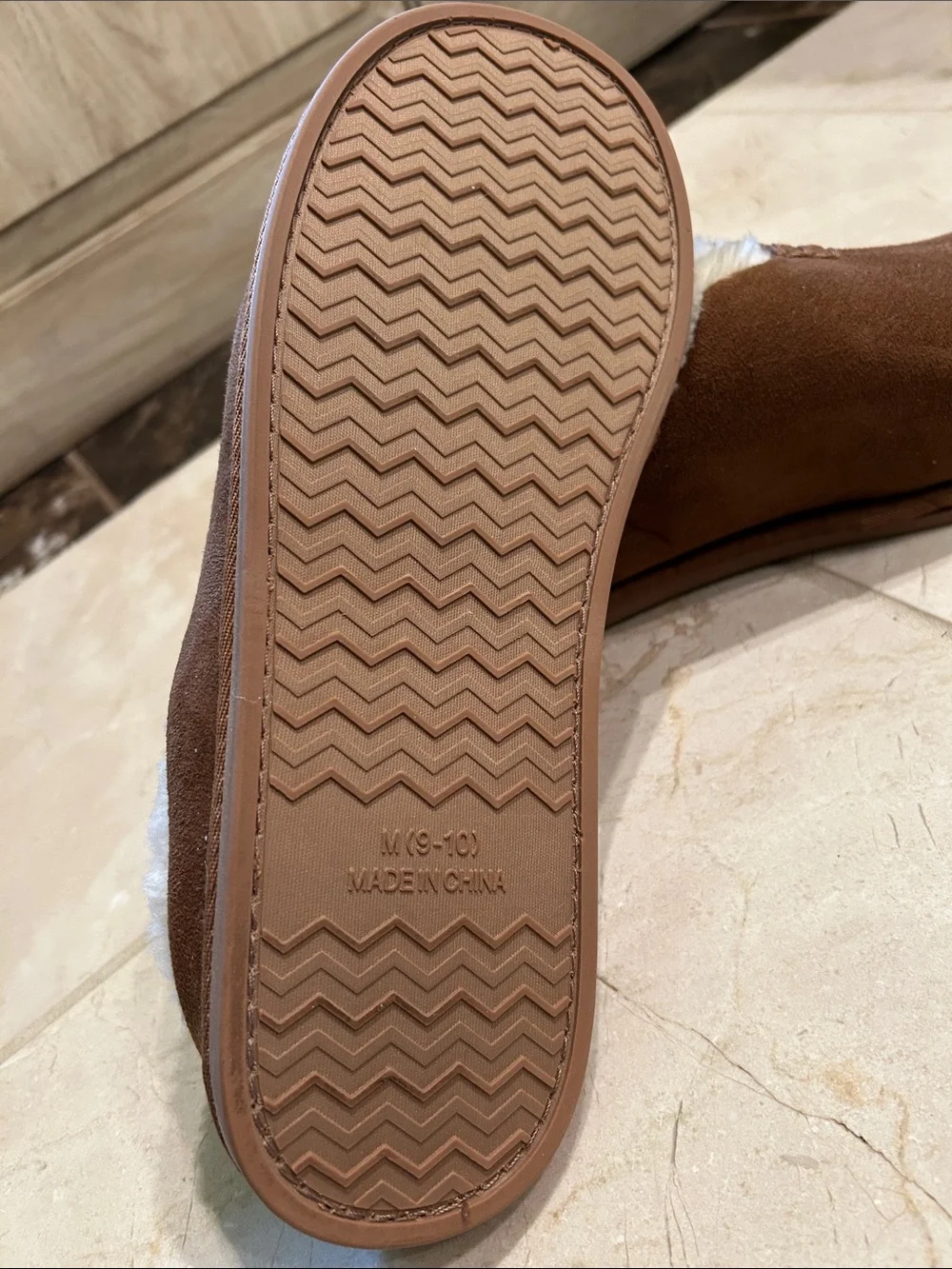Men's Suede Fleece-Lined Slip-On Loafers - Chestnut Brown